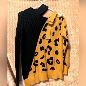 Off shoulder leopard print sweater size small